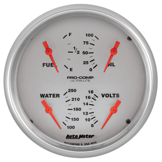 Autometer Ultra-Lite Quad Gauge 5in. 240Ohm (E) - 33Ohm (F) Electric