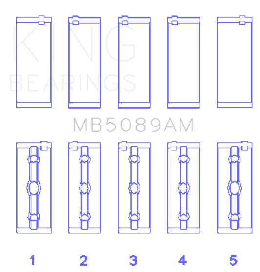 King Engine Bearings Toyota 1RZ Crankshaft Main Bearing Set - Size STD