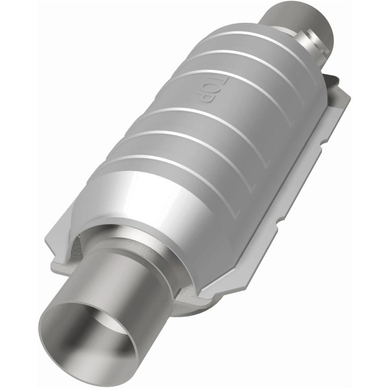 MagnaFlow Univ Cat Conv 2in Inlet/Outlet Ctr/Ctr Round 11in Body L x 5.125in W x 15in Overall L