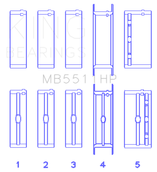 King Engine Bearings GM 326/350/389/400 w/ 3in Main (Size STD) Main Bearing Set