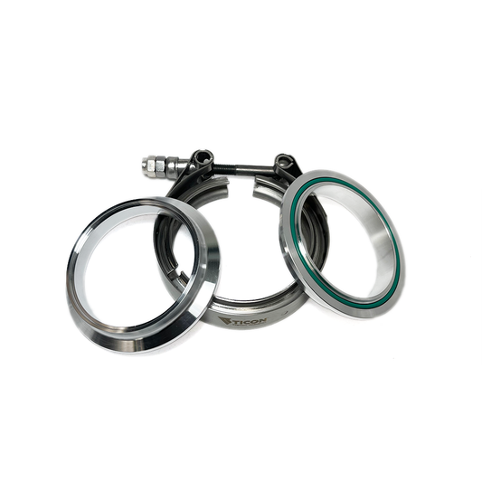 Ticon 5in Al V-Band Clamp Assembly (1 Female Flange/1 Male Flange/1 Clamp)
