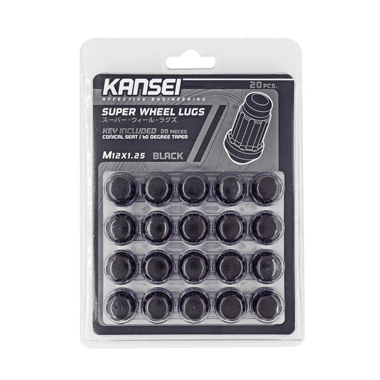 Kansei Spline Acorn Lug Nuts- Black