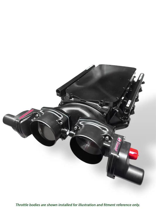 Granatelli LS Twin Injector Bosses Twin 103mm Openings Adapter Billet Intake Manifold - Black