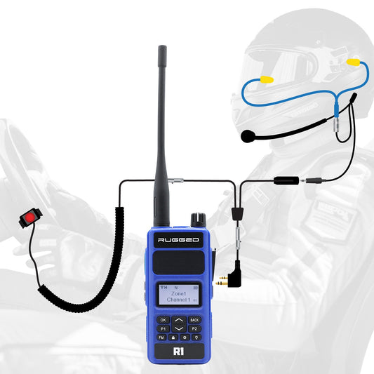Rugged Radios NASCAR and IMSA Racing Communication System for Driver Only IMSA / R1