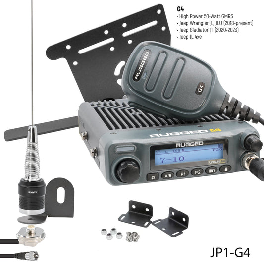 Rugged Radios Jeep Wrangler JL JLU and Gladiator JT Two-Way GMRS Mobile Radio Kit