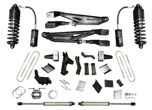 Fabtech 2023+ Ford F250/F350 4WD 6in FTS-X Rad Arm Sys w/Front 4.0 Resi Coilovers & Rear 2.25 Shocks