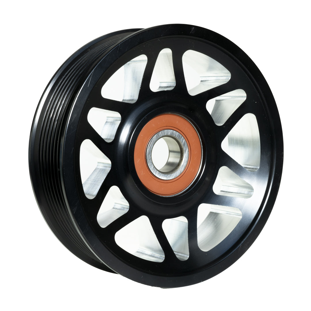 Industrial Injection 03-18 Cummins Common Rail Billet Idler Pulley (4.5in) - Black Anodized