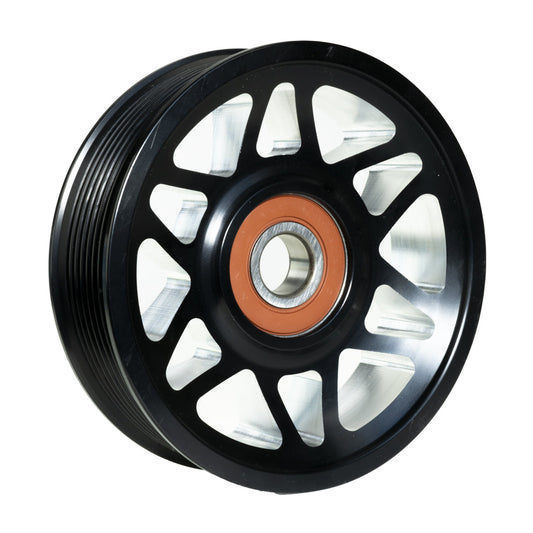 Industrial Injection 03-18 Cummins Common Rail Billet Idler Pulley (4.5in) - Black Anodized