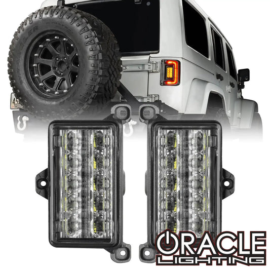 Oracle Jeep Wrangler JK Dual Function Reverse LED Modules Flush Tail Light - Amber/White