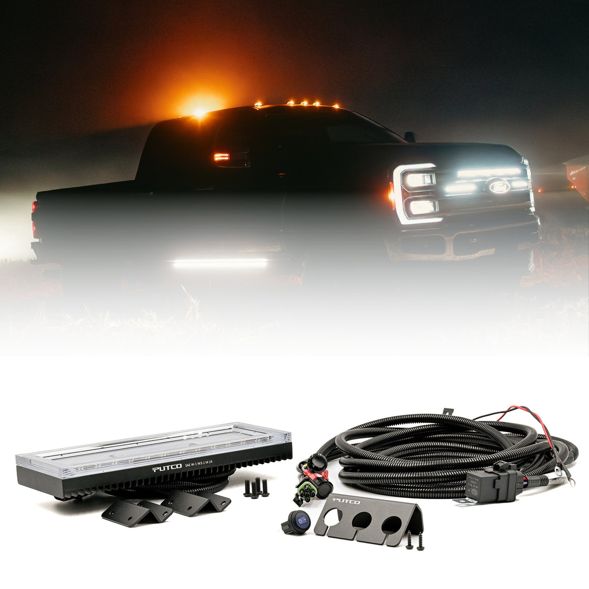 Putco Yellowjacket - Yellow & White Strobe Light Bar with Plug-N-Play Harness