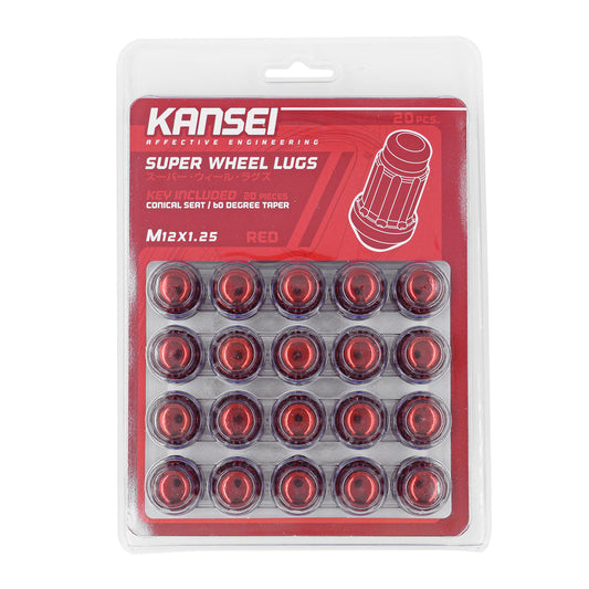 Kansei 12X1.25 Red Spline Acorn (20Pc Kit)