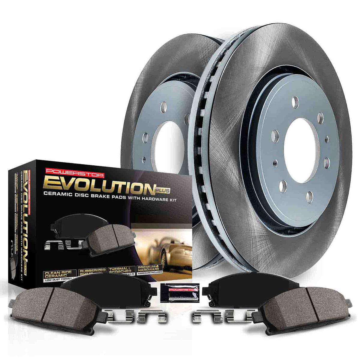 Power Stop 15-17 Ford F-150 Front and Rear Semi-Coated Rotor Kit