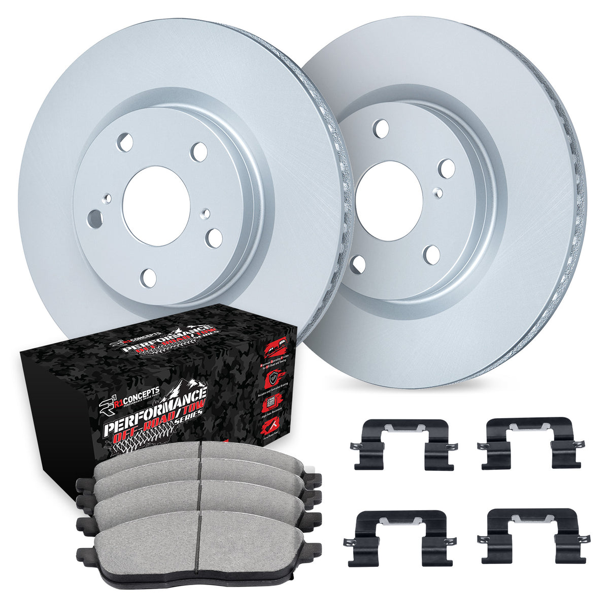 R1 02-07 Chevy Equinox Front Carbon Coated Rotor Set w/Off-Road/Tow Pads