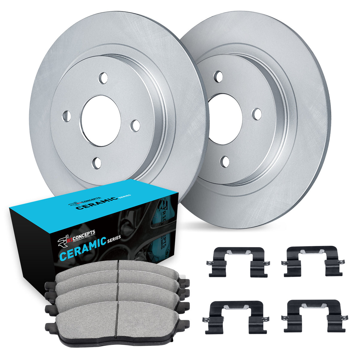 R1 90-93 Mazda Miata Rear Carbon Coated Brake Rotor Set w/Ceramic Pads and Hardware