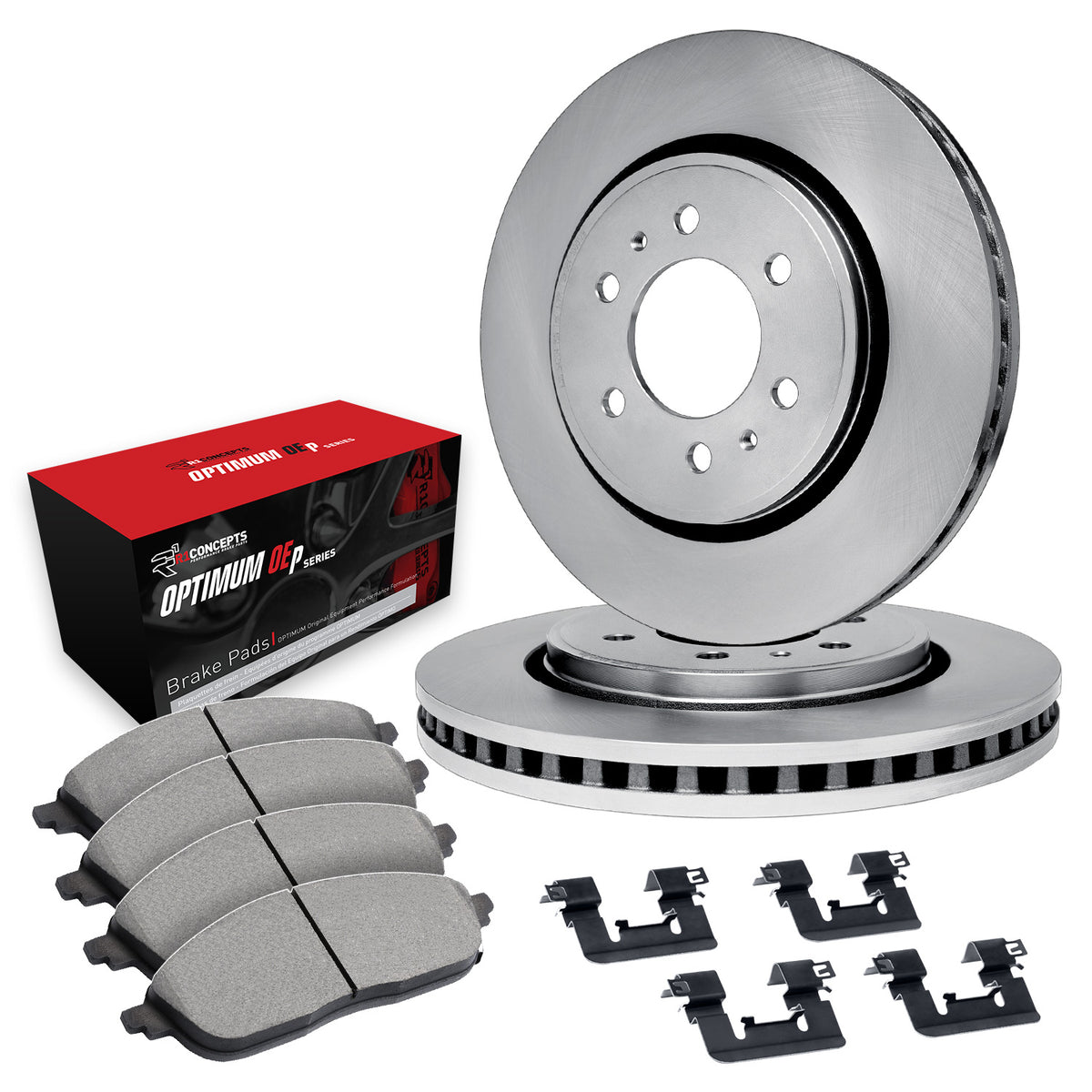 R1 84-87 Isuzu Pickup Front Brake Rotor Set w/Optimum OE Pads and Hardware