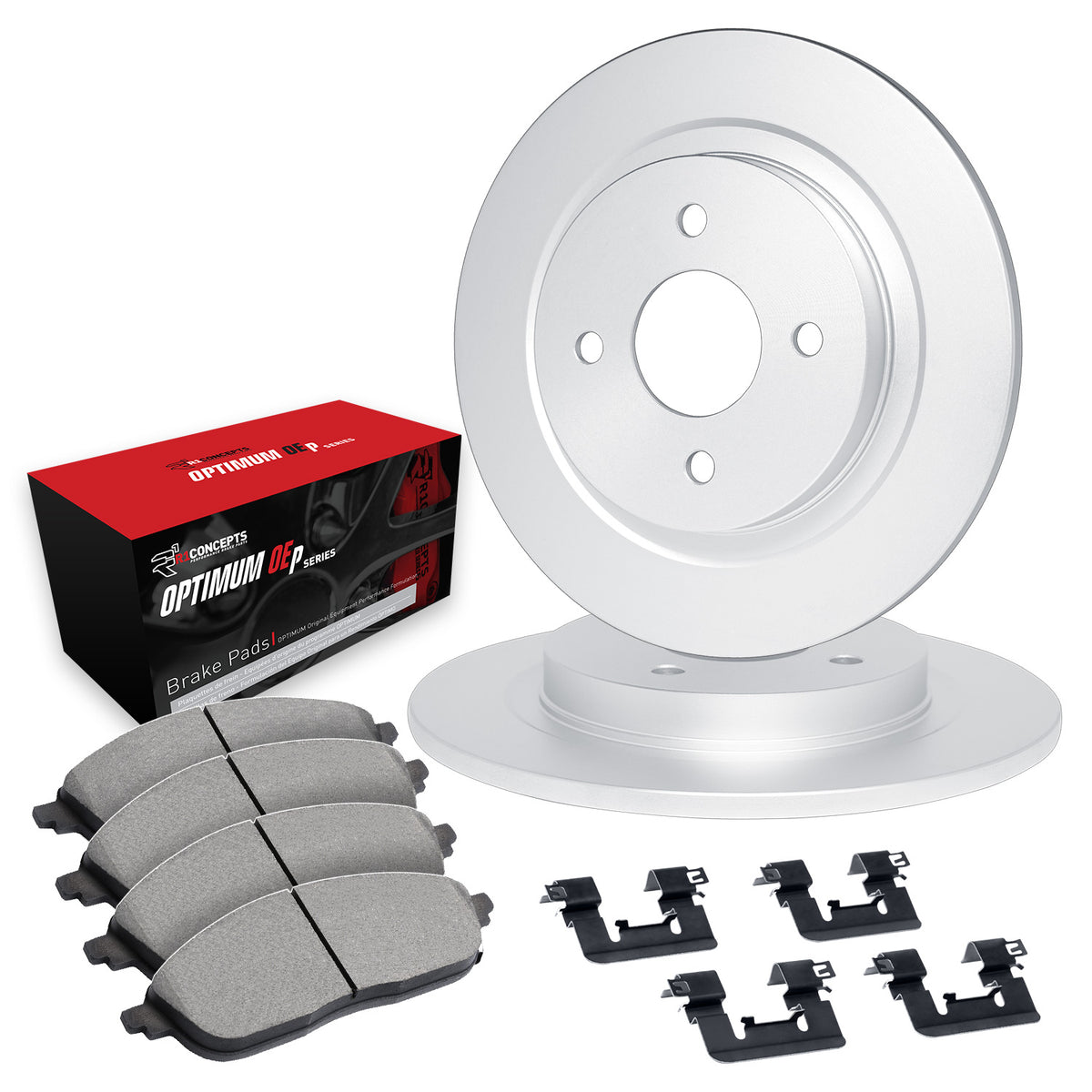 R1 83-90 Dodge Rampage Front Brake Rotor Set w/Optimum OE Pads and Hardware