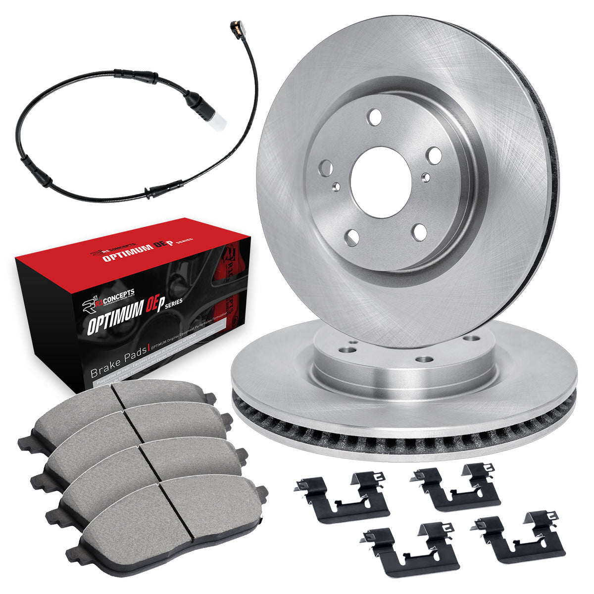 R1 06-11 Mercedes-Benz B200 Front Brake Rotor Set w/Optimum Pads