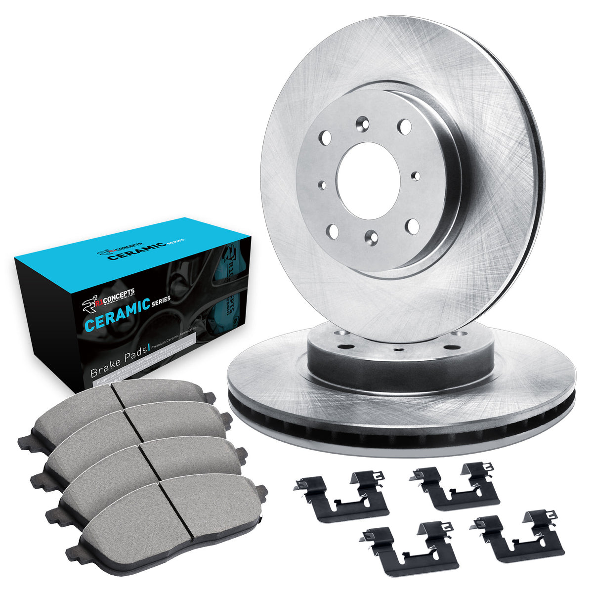 R1 95-00 Nissan 200SX Front Brake Rotor Set w/Ceramic Pads and Hardware