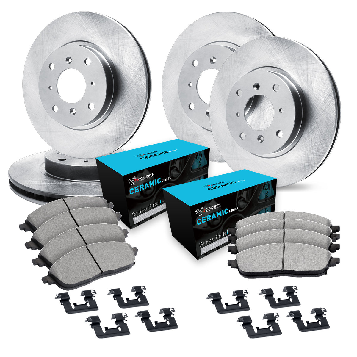 R1 00-05 Toyota MR2 Spyder Front & Rear Brake Rotor Set w/Ceramic Pads and Hardware