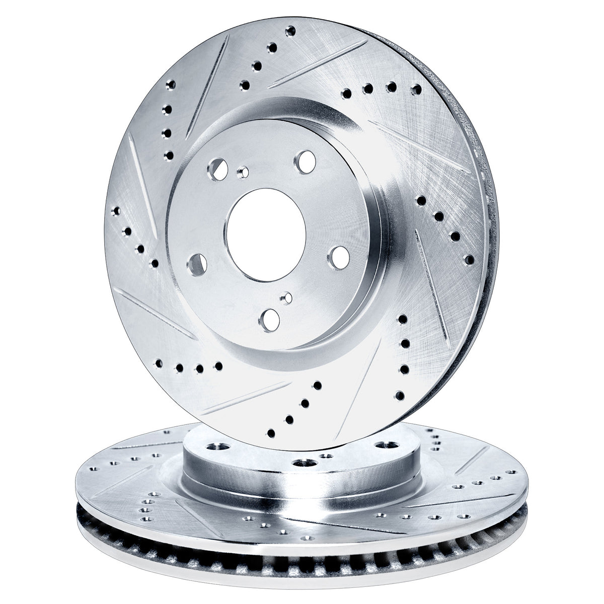 R1 04-12 Chevrolet HHR Front Drilled & Slotted Silver Brake Rotor Set