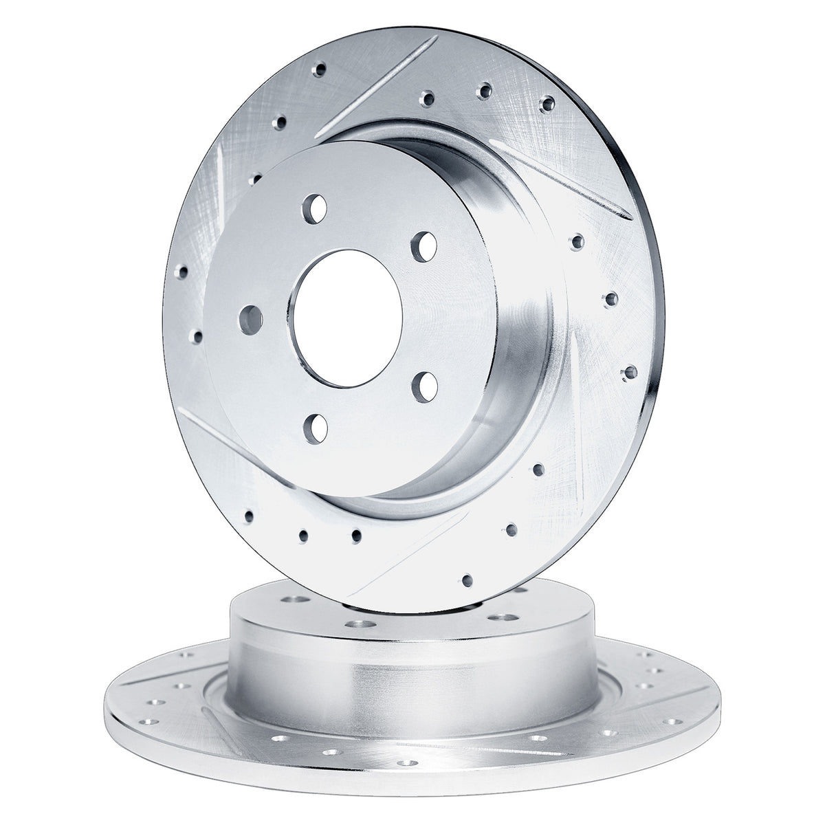 R1 00-09 Honda S2000 Rear Drilled & Slotted Silver Brake Rotor Set