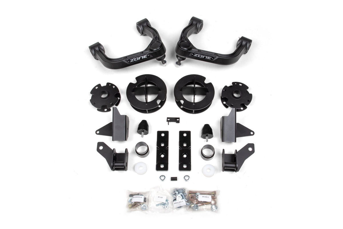 Zone Offroad 24-26 Toyota Tacoma Base (Black Struts) 3.5in Lift Kit
