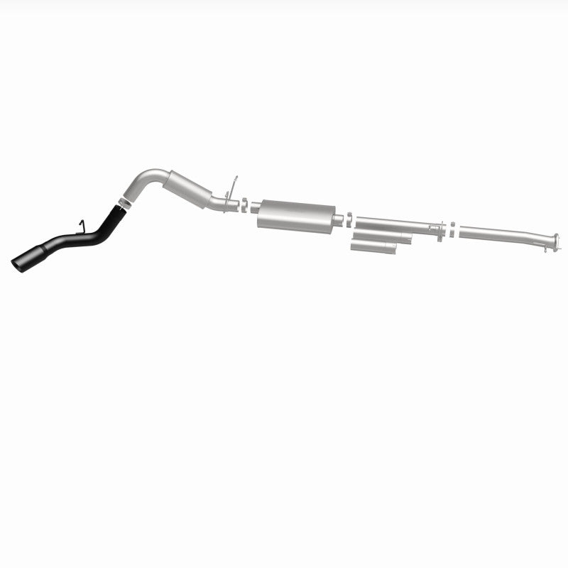MagnaFlow 11-19 GM 2500/3500 6.0L 4in Single Passenger Side Rear Exit Cat-Back Exhaust w/Black Tips