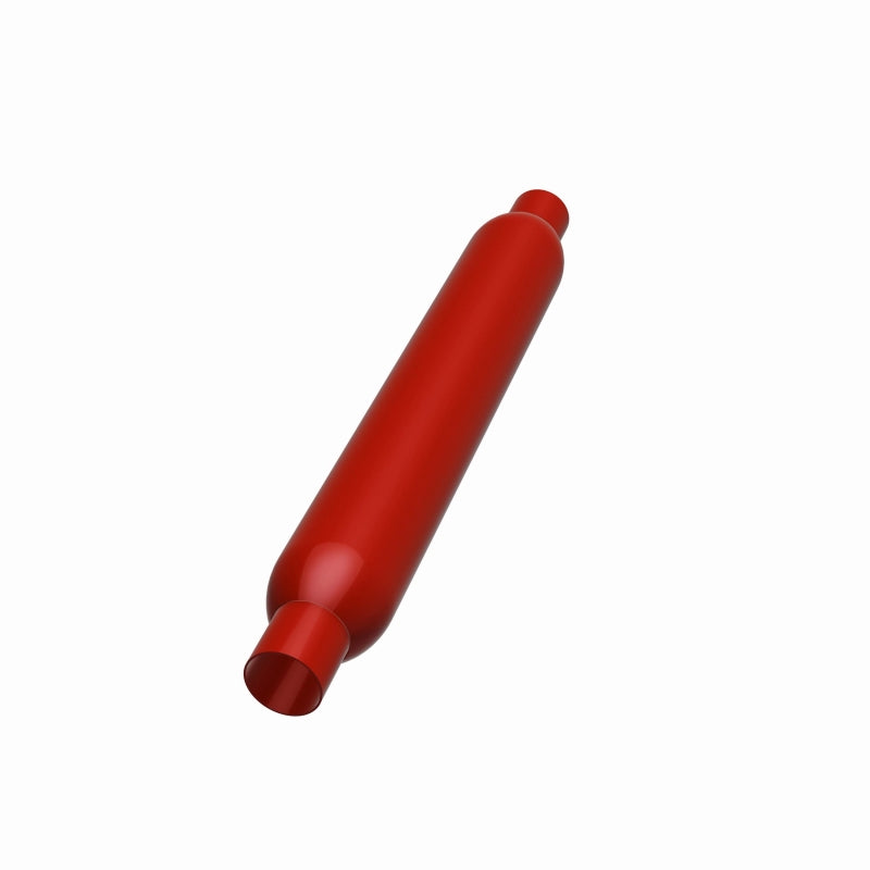 MagnaFlow Muffler Red Pack Series Glasspack 4in Rd 18in Body Length 3in/3in Inlet/Outlet