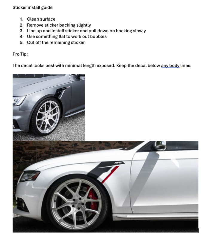 APR Sideburn Stickers - Black APR/Silver Stripe (Pair)