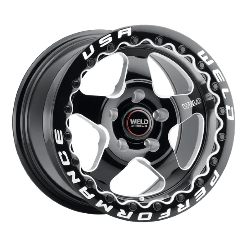 Weld 18x10 Ventura Bead Lock 5x114.3 ET45 BS7.27 Gloss BLK MIL DIA 78.1