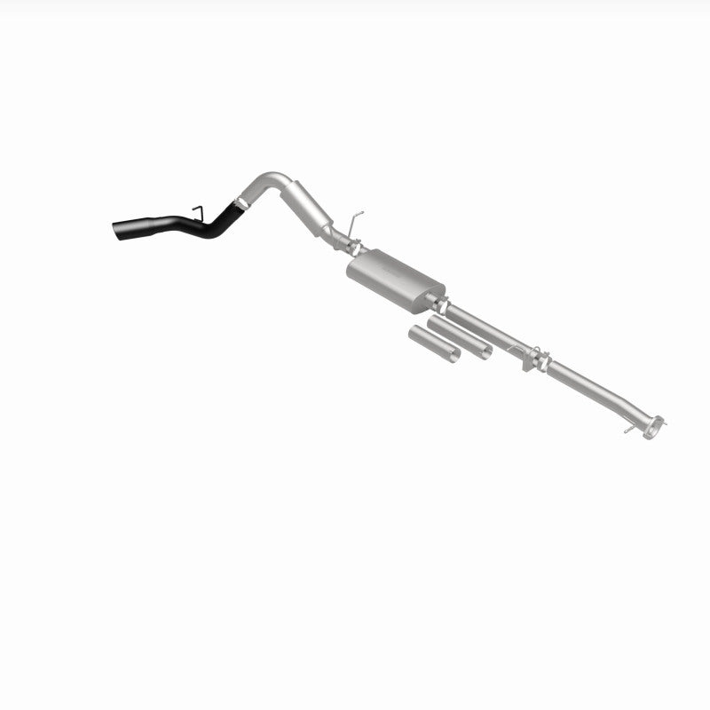 MagnaFlow 11-19 GM 2500/3500 6.0L 4in Single Passenger Side Rear Exit Cat-Back Exhaust w/Black Tips