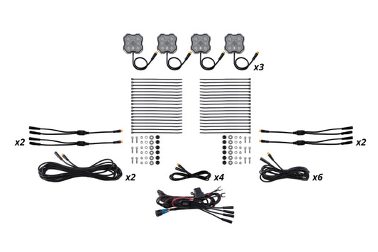 Diode Dynamics Rock Light - Red/White - M8 12-Pack