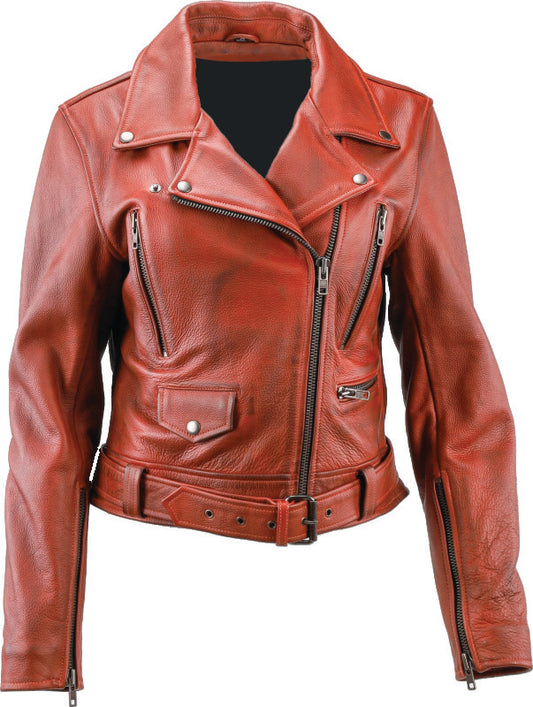Kuryakyn Leather By River Road Arabian Spice Leather Jacket Red Womens - Small