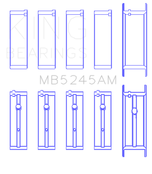 King 91-04 Nissan 146CI/2.4L KA24DE L4/89-97 146CI/2.4L KA24E L4 Main Bearing Set - Size +0.25mm