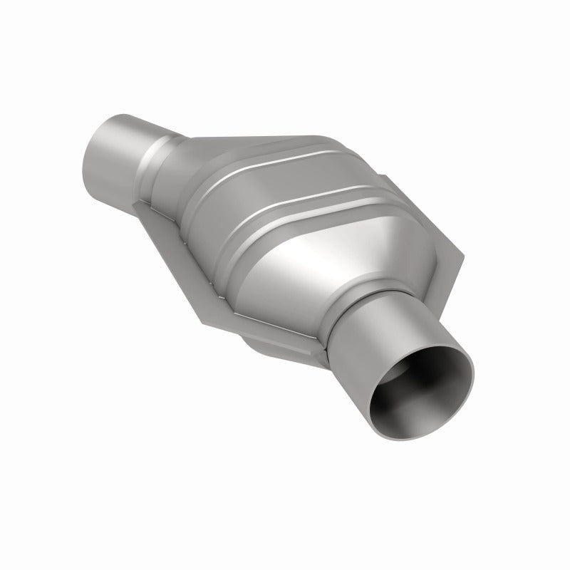 MagnaFlow Universal Catalytic Converter 2.25in Inlet/Outlet Angled Offset/Center Calif OBDII