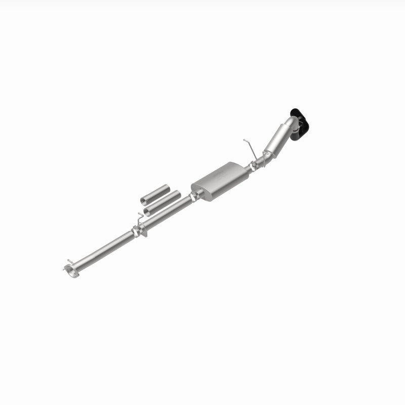 MagnaFlow 11-19 GM 2500/3500 6.0L 4in Single Passenger Side Rear Exit Cat-Back Exhaust w/Black Tips