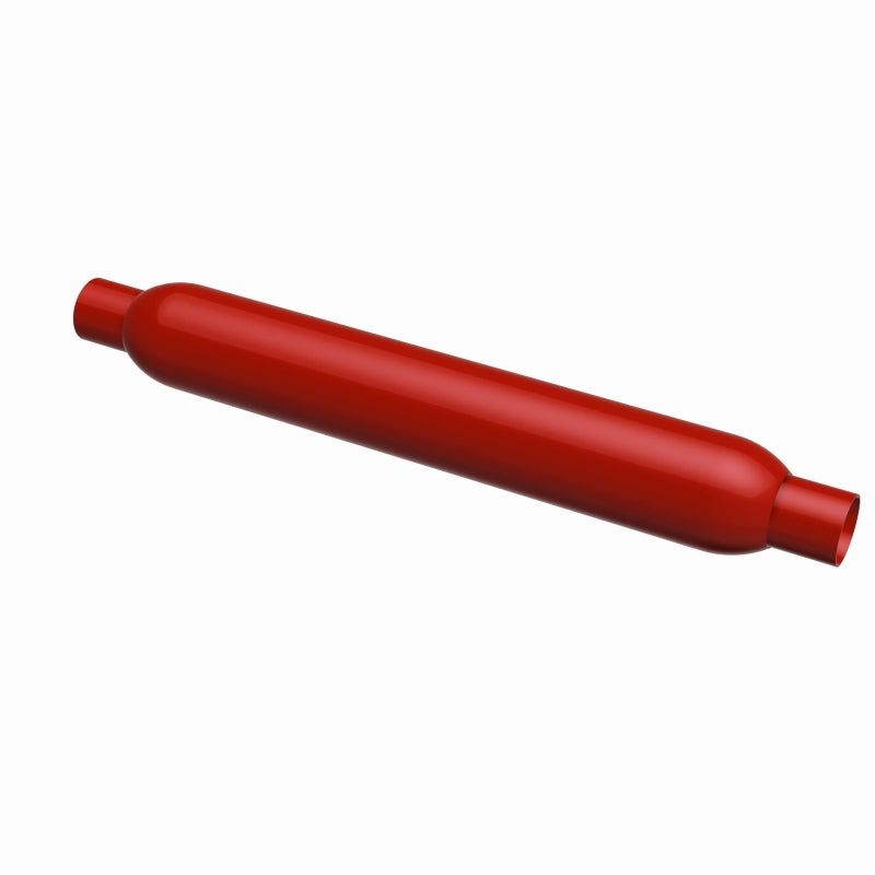 MagnaFlow Muffler Red Pack Series Glasspack 3.5in Rd 18in Body Length 2.25in/2.25in Inlet/Outlet