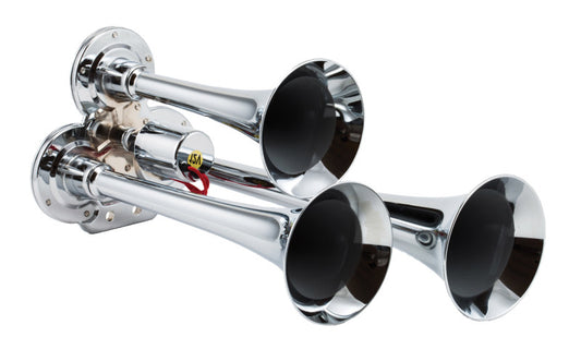 Kleinn Chrome Triple Horn/ 12.5In/10In/7.5In - Chrome-Plated Zinc Alloy