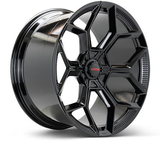 Vossen x Novitec NL5-5L 19x8.5in - 5x112 BP - ET22 - Gloss Black Lamborghini Huracan Front Wheel