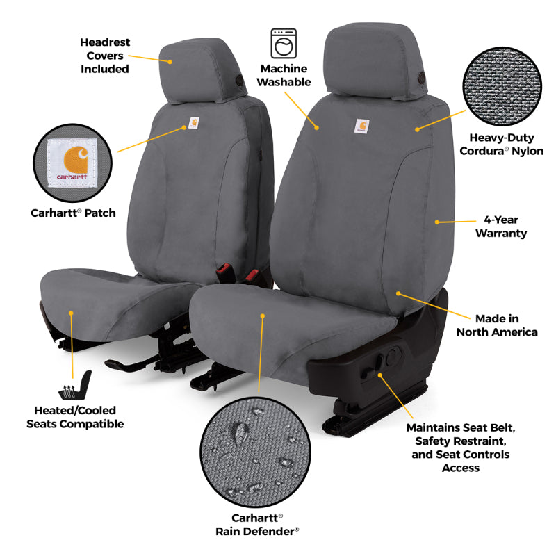 Covercraft 24-25 Jeep Wrangler Fr Buckets El Carhartt Super Dux SeatSaver Custom Front Row Seat Cvr