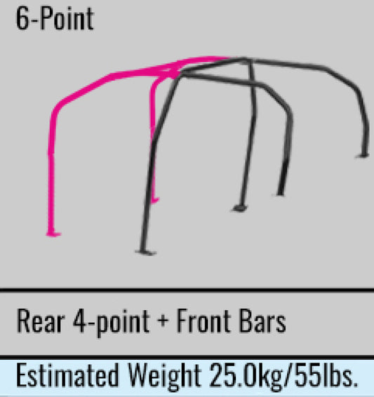 Cusco Safety21 6pt 4Pssgr BLK Thru Dash Roll Cage Nissan R33 2dr (S/O/No Cancel)