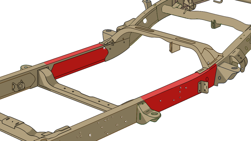 Rust Buster 1999-2006 Chevy & GMC Trucks Center Rear Frame Repair Kit - Right