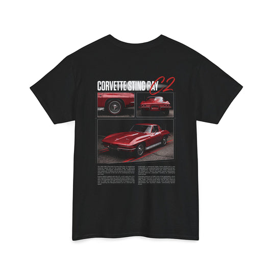 1963-1967 Chevrolet Corvette Sting Ray C2 - Rally Red Cotton T-Shirt