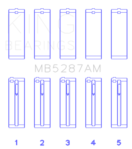 King Engine Bearings Toyota 1Zzfe (Size +0.75mm) Main Bearing Set