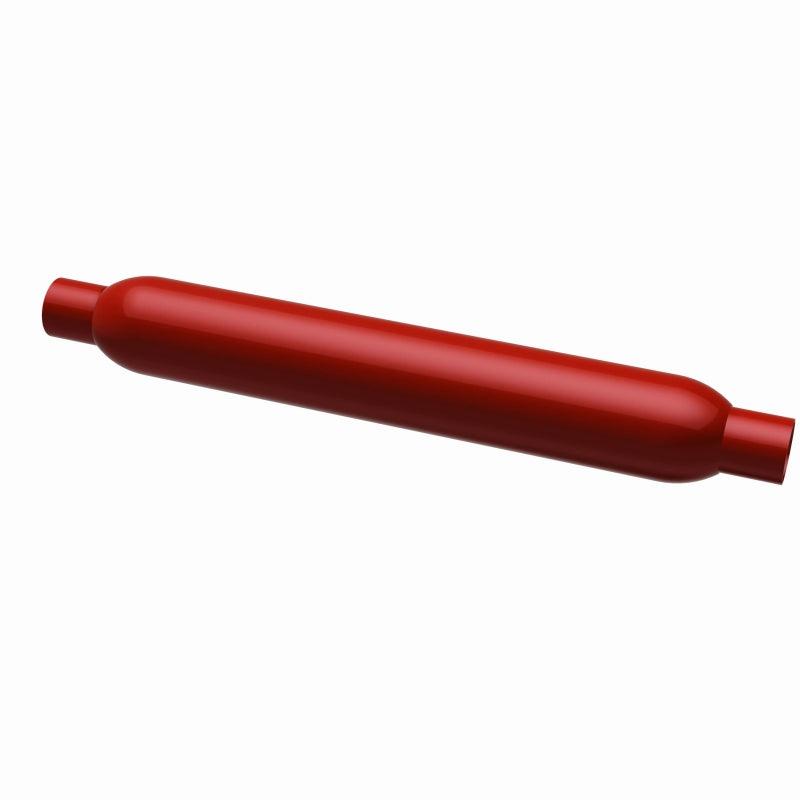 MagnaFlow Muffler Red Pack Series Glasspack 3.5in Rd 18in Body Length 2.25in/2.25in Inlet/Outlet