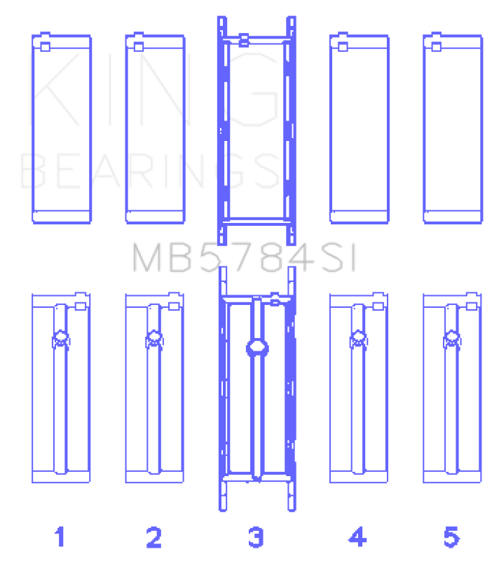 King Engine Bearings BMW N20B20 Main Bearing Set - Size +0.50mm