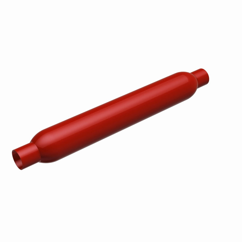 MagnaFlow Muffler Red Pack Series Glasspack 4in Rd 26in Body Length 2.5in/2.5in Inlet/Outlet