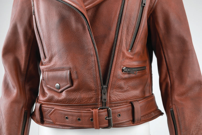 Kuryakyn Leather By River Road Arabian Spice Leather Jacket Red Womens - Small