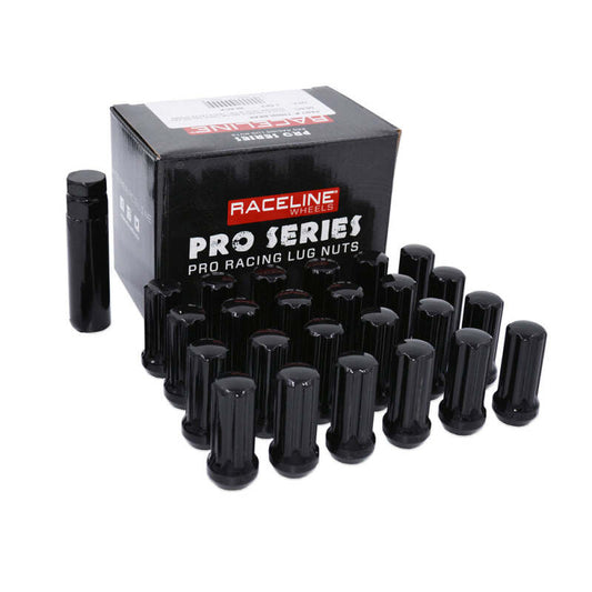Raceline 12x1.50mm XL Spline Black Lug Nuts (Set of 24)