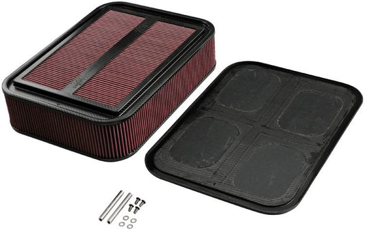 K&N Custom Racing Assembly Carbon Fiber 4in Air Box w/ Base and Hardware - Large
